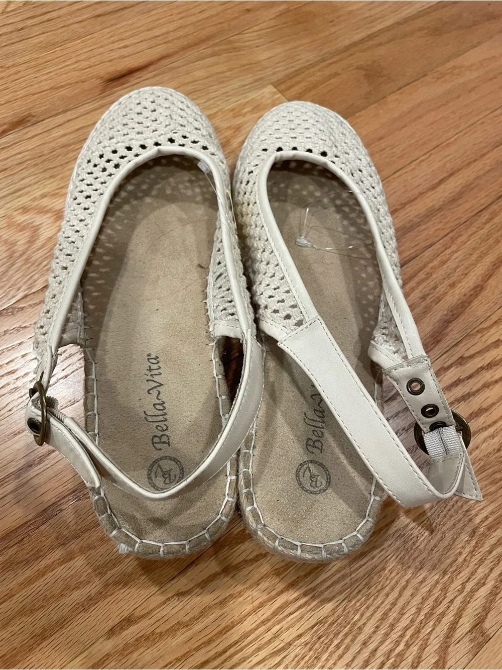 Bella Vita Cream Woven Slingback Espadrilles
